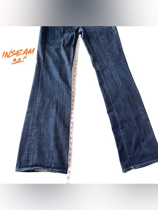 7 For All Mankind Long Bootcut Jeans | Size 32 Dark Wash - Picture 2 of 10
